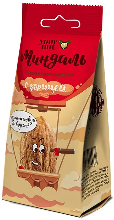 Миндаль_Обжаренный_Карамелизованный_с_Корицей_Your_Nut_80г